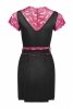 Szlafrok Kumiko LC 90428 Pink Rosses Collection Black Czarny LivCo Corsetti Fashion rozmiar - S/M